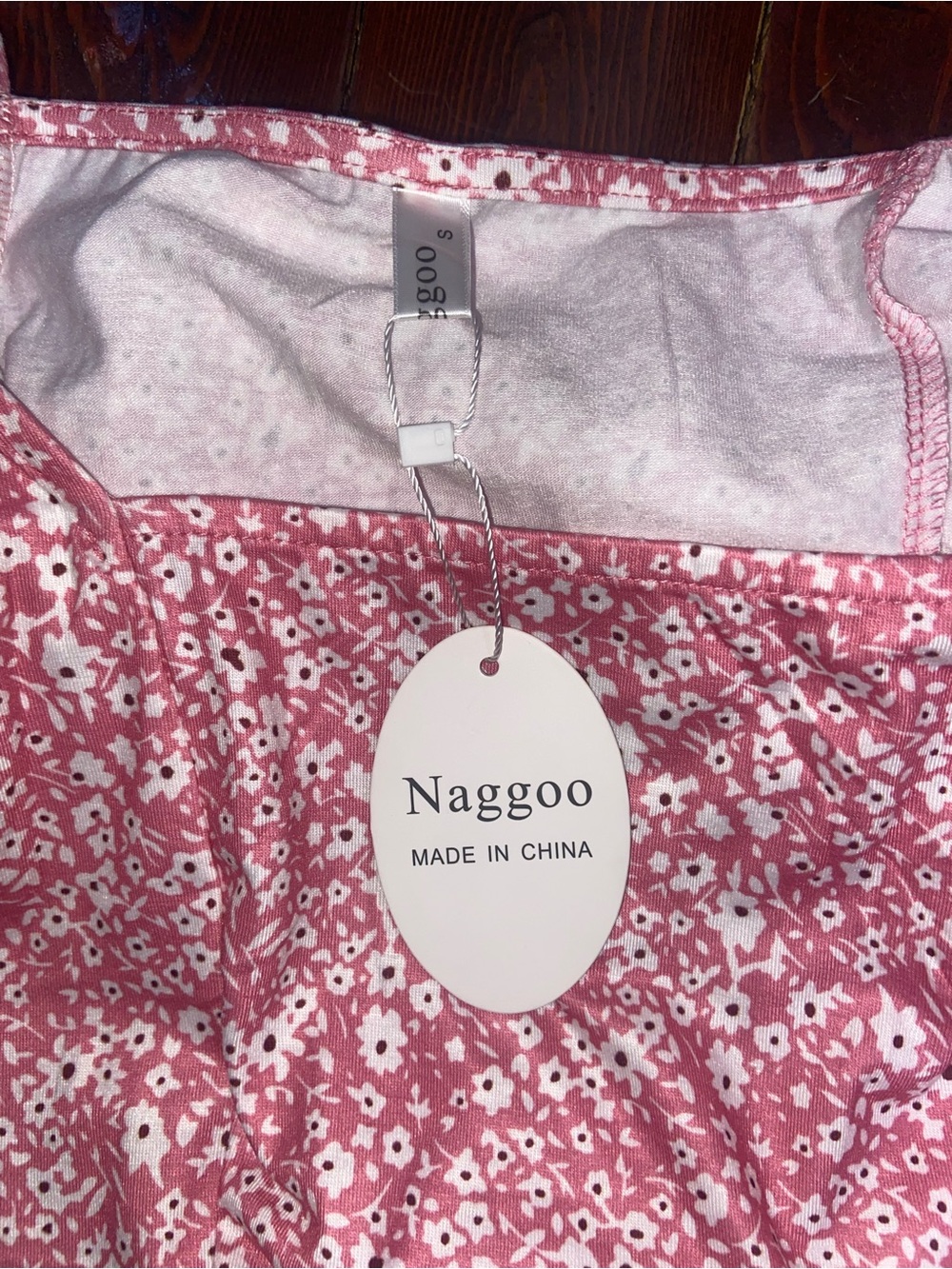 Naggoo Balletcore Barbiecore Cottagecore Chintz Pink Floral Square-Neck Sundress - Picture 5 of 5